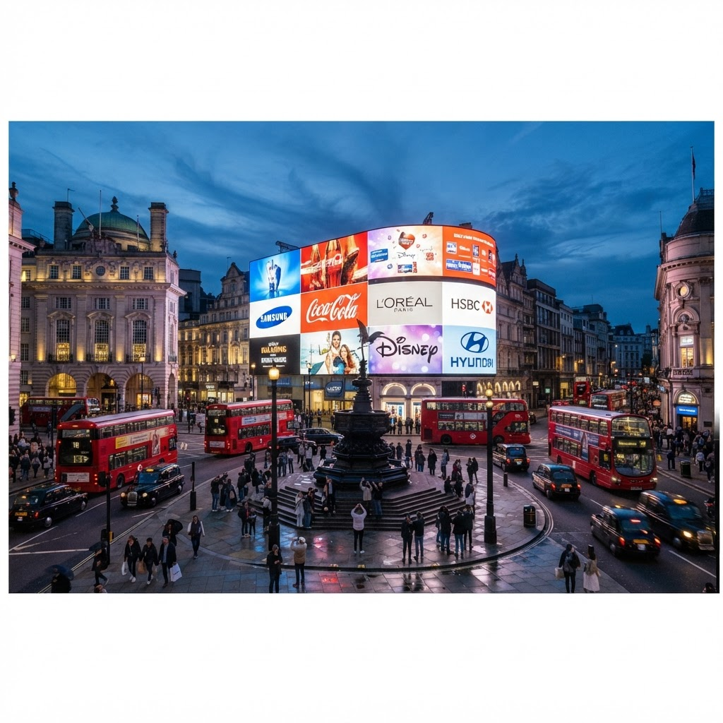 Piccadilly Circus in West End, London