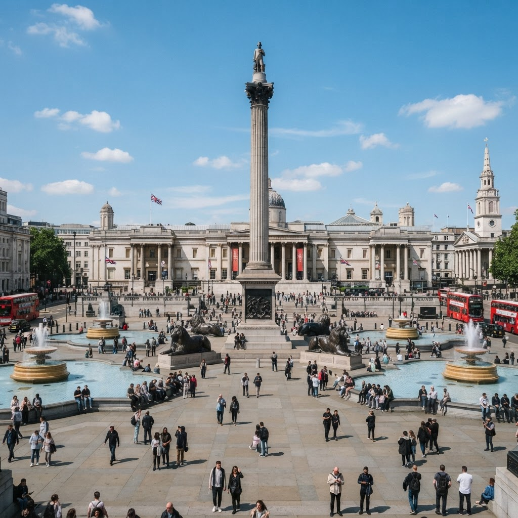 Trafalgar Square in Westminster, London